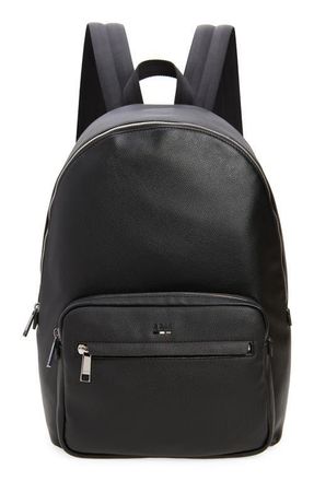 HUGO BOSS Ray Faux Leather Backpack in Blk at Nordstrom