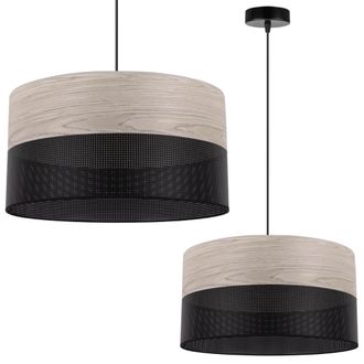 OEM L&aacute;mpara Colgante Individual, Pantalla De Chapa De Roble Blanco 40 Cm