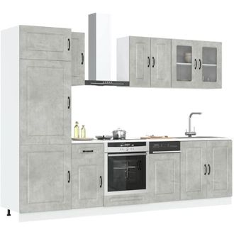 vidaXL Vidaxl - Set Mobili da Cucina 8 pz Kalmar Grigio Cemento in Truciolato