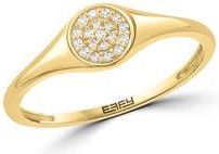 Effy Diamond Pav&eacute; Signet Ring - 0.06ct. in Gold/Diamond at Nordstrom Rack, Size 7