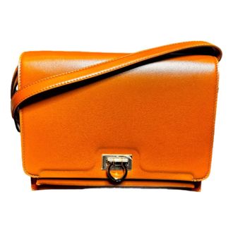 Ferragamo Womens Trifolio Soft Leather Flap Crossbody Bag In Sella Brown Gold Gancini Closure