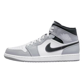 Nike Air Jordan 1 Mid Light Smoke Grey / White - Anthracite 554724-078 Mens