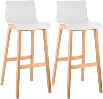 Clp Clp - Set De 2 Taburetes Hover Asiento De Polipropileno Blanco