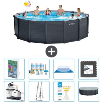Intex Piscina Graphite Panel Redonda - 478x124 Cm - 9-piezas S581