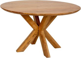 Wanderlust Deco Mesa de comedor de madera marr&oacute;n 150x150x77 alt. cm