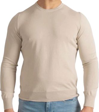 Paolo Fiorillo Slim Fit Crew Neck Sweater with Ribbed Details