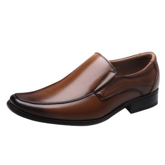 Generic Leather Work Shoes Men, Formal Dress Shoe Slip On Oxfords Shoes Low Heel Business Loafers Round Toe Smart Shoe Comfortable Outdoor Loafer Commuter Off