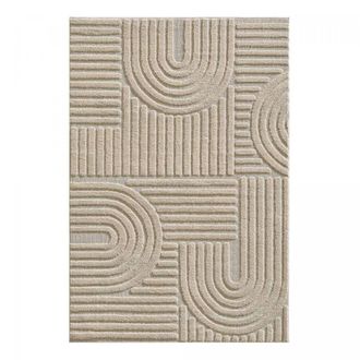 Un amour de tapis Alfombra dormitorio 120 x 170 cm, geom&eacute;trico, beige, relieve