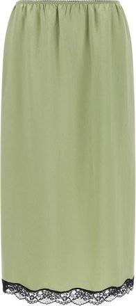Twinset Longuette Rok - Dames - Midirokken - Groen - XS - Satijn - Rokken