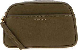 Michael Kors Tassen, Dames, Groen, ONE Size, Leer, Jet Set Small Leather Camera Crossbody Bag