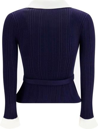 Self Portrait Womens Blue Polyamide Cardigan Clothing