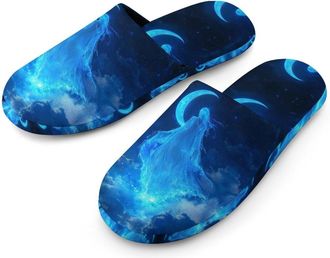 Generic Moon And Beauty Mens Cotton Slippers Memory Foam Comfort House Shoes Winter Indoor Slipper for Hotel Casa Spa