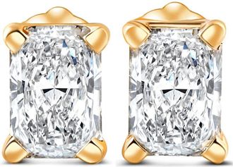 Pompeii3 1 - 4 Carat Radiant Cut Diamond Studs 14k White or Yellow Gold Lab Grown