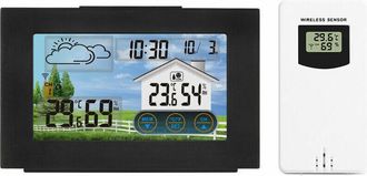 OEM Estaci&oacute;n Meteorol&oacute;gica Digital Con Sensor Exterior, Despertador Inal&aacute;mbrico, Pantalla Lcd A Color, Puerto De Carga Usb, Reloj Despertador, Pron&oacute;stico 
