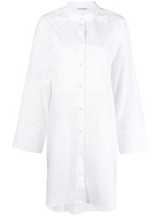 Acne Studios collarless shirt dress - women - Cotton/Spandex/Elastane - 34 - White