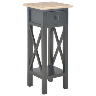vidaXL Mesa Auxiliar De Madera Negro 27x27x65,5 Cm Vidaxl