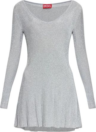 Diesel M-Dalila Dress - Dames - Kleedjes - Grijs - L - Polyester - Kleedjes