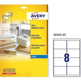 Avery Clear Address Label - Inkjet - J8565 Transparente