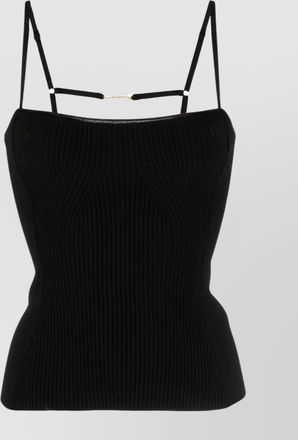 Jacquemus ribbed knit square neck tank top