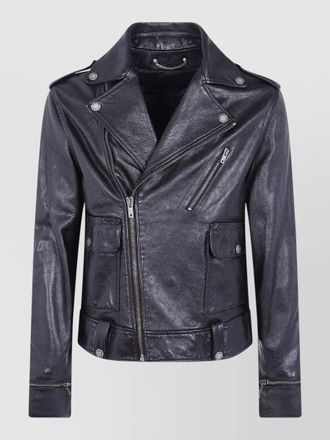 Golden Goose leather biker jacket