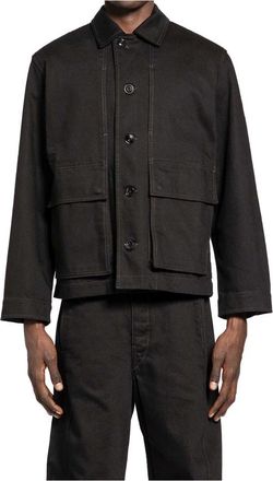 Christophe Lemaire Boxy Jacket - Heren - Zomerjassen - Zwart - XL - Katoen - Jassen