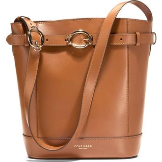 Cole Haan Alexandria Leather Bucket Bag in New Caramel at Nordstrom
