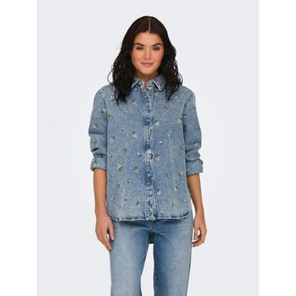 Only Gebloemd denim hemd