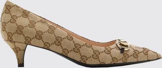 Gucci D&eacute;collet&eacute; Horsebit in tessuto jacquard GG con tacco basso a stiletto