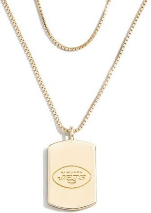 WEAR by Erin Andrews x Baublebar New York Jets Gold Dog Tag Necklace at Nordstrom