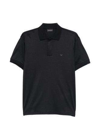Emporio Armani Blue Short Sleeves Logo Polo