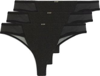 HUGO BOSS Gift Giving 3P Tanga - Dames - Onderbroek - Zwart - M - Katoen - Ondergoed