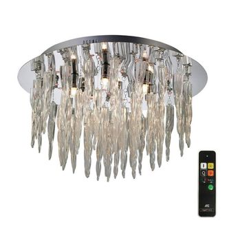 Netlighting Tropez Ceiling 6 Light G9 RGB LEDs & Remote Control Chrome Glass in Grey