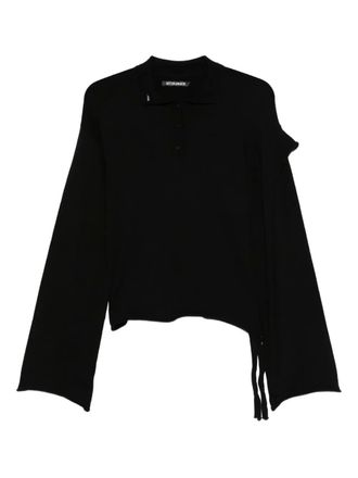 Ottolinger Asymmetrische knitwear met knoopsluiting - Zwart