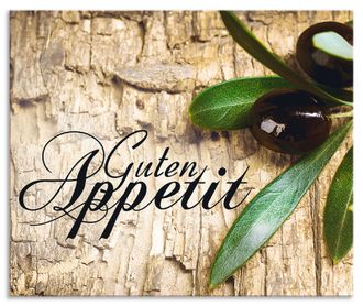 Artland Küchenrückwand »Oliven Guten Appetit« Alu Spritzschutz mit Klebeband, einfache Montage