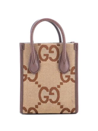Gucci Vertical Tote Jumbo GG Canvas Mini crossbody bag - Marrone