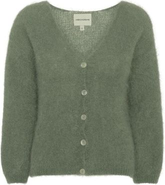 Americandreams Cornelia LS Cardigan - Dames - Vesten - Groen - XL - Wol - Truien & Vesten