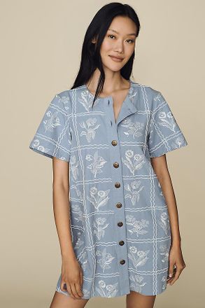 Maeve Emmy Swing Buttondown Mini Dress