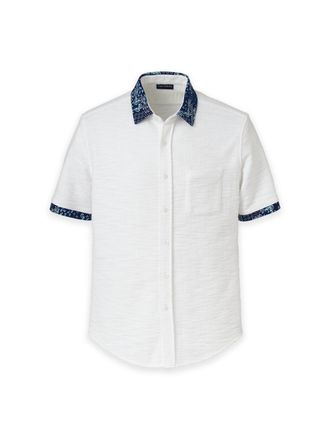 Paul Fredrick Cotton Button Front Polo