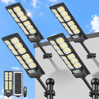 OEM Farola Solar Exterior, L&aacute;mpara Solar Exterior Impermeable De 6500k Con Sensor De Movimiento, Control Remoto, Potentes Focos Solares, Proyectores Led P