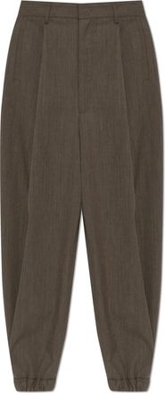 Moschino Broeken, Dames, Bruin, M, Wol, Woolen Geknipte Broek