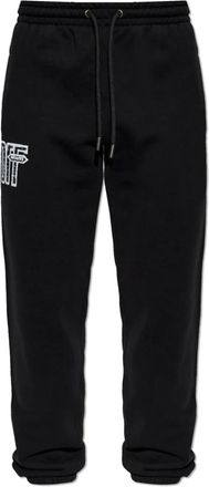 Off-white Broeken, Heren, Zwart, S, Katoen, Trainingsbroeken met opgedrukte logo