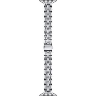 Posh Tech Rainey Skinny Stainless Steel Apple Watch Watchband in Silver at Nordstrom