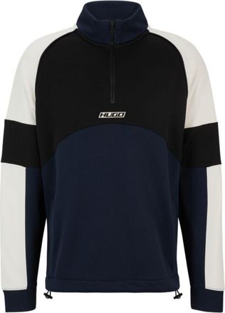 HUGO BOSS Color-blocked sweatshirt with racing-inspired logo badge