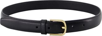 Toteme Zwarte Leren Broekriem - Glad Runderhuid - Dames - Riemen - Zwart - 70 CM - Leer - Accessoires