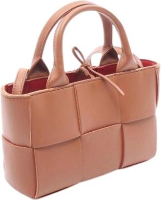 Bottega Veneta Pre-owned Arco Leather 2way Tote Bag - - Pre-owned - Donna - Marrone - ONE SIZE