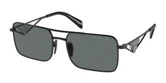 Prada PR A52S Polarized 1AB5Z1 Womens Sunglasses Black Size 56