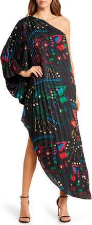 Hutch Diva One Shoulder Dress In Multicolor