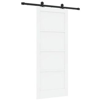 Berkfield Home Sliding Door with Hardware Set ORKDALWhite Solid Wood Pine in White