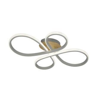 Fabrilamp Plafoniera LED 88W 9680lm 3000-6500K 60cm Bianco/Faggio Dimmerabile Serie Bandeira