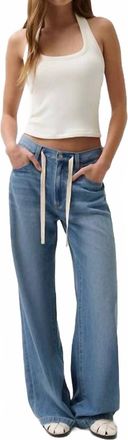 Pistola Denim Jadyn Mid Rise Drawstring Palazzo Jeans In Expanse